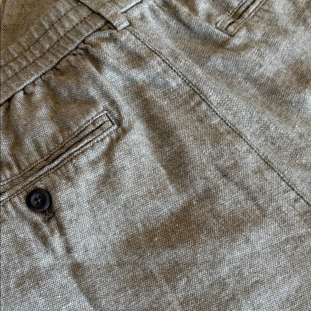 36x32 Men's green/grey Casual linen Drawstring Pants